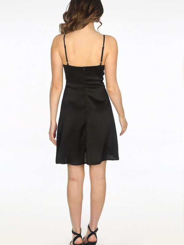 Midnight Charm Tie-Front Skater Dress - Image 3