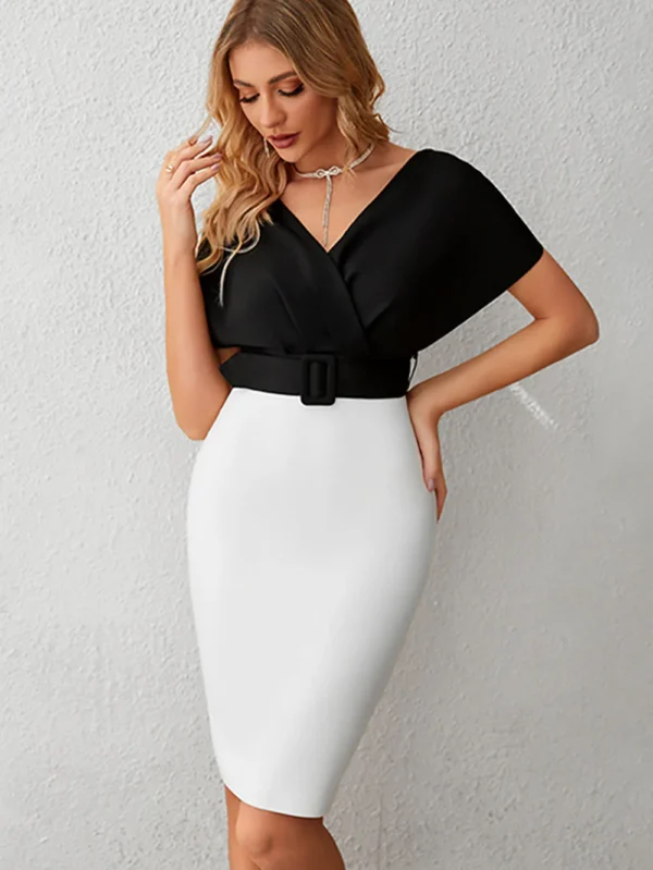 Monroe Noir-Belle Colorblock Pencil Dress - Image 3