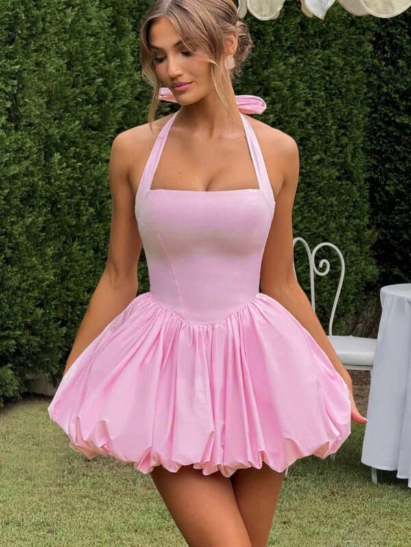 Velvet Noir Puff Halter Mini - Image 9