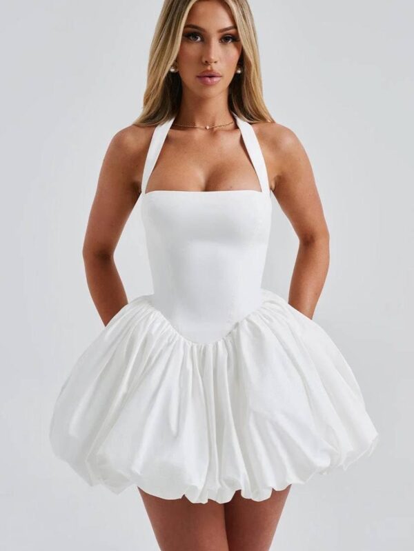 Velvet Noir Puff Halter Mini - Image 7