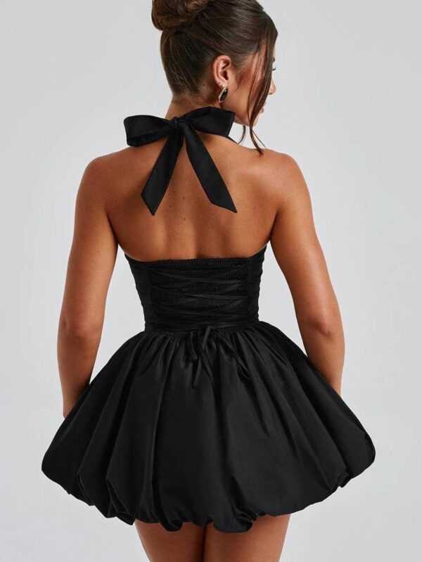 Velvet Noir Puff Halter Mini - Image 2