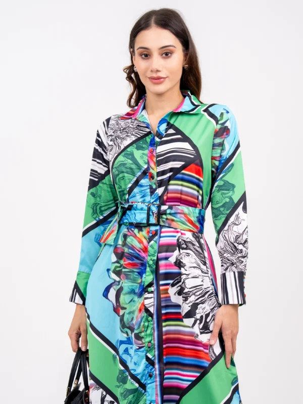 Prism Mirage Belted Shirt Dress - Image 3