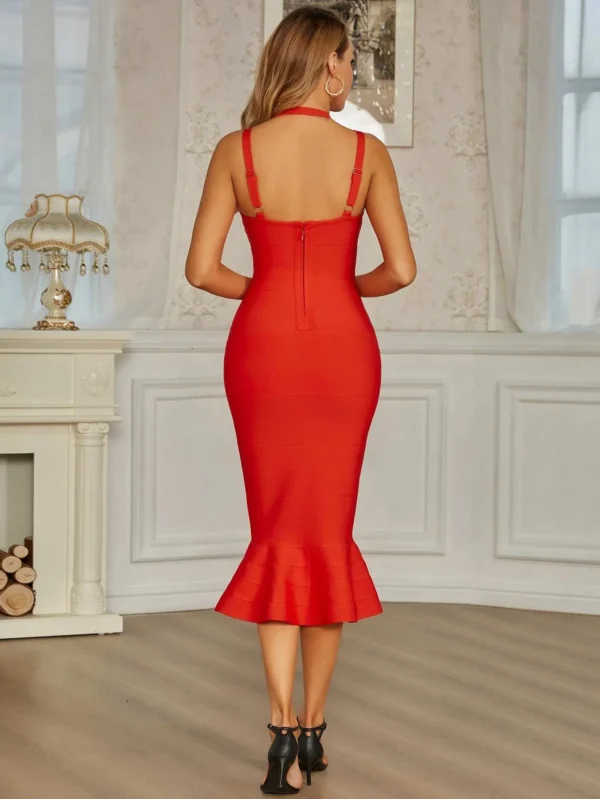 Scarlet Siren Cut-Out Mermaid Dress - Image 3